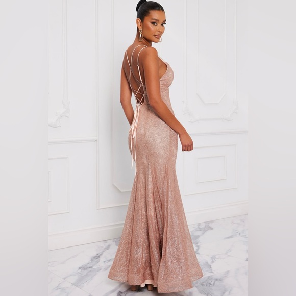 NWT rose gold sparkle ball gown - Picture 2 of 2